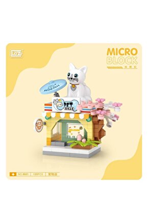 120 Parça LOZ Blok Oyuncak Mini Pet Dükkanı Pet Shop