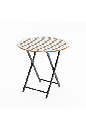 Katlanır 4 Kişilik Yuvarlak Bahçe Masası Bistro Masa 70x70
