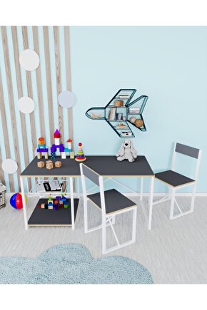 Çocuk Çalışma Masası Ve 2 Sandalyeli Oyun Etkinlik Aktivite Masası