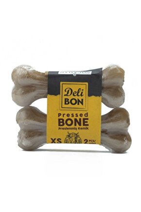 Deri Pres Vakumlu Kemik Köpek Ödülü Naturel 7 Cm 2 Adet