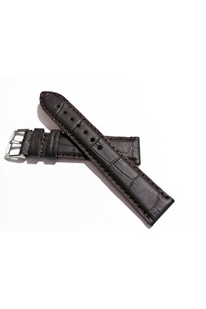 &Her Saate Uyumlu Hakiki  Dana  Derisi  Saat Kordonu 20   mm ( 127 )  mat kahverengi