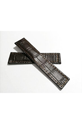 Tag-heuer Uyumlu  20-18  Koyu  Kahverengi  Hakiki dana derisi  06