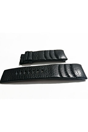 Dizel uyumlu El Yapımı hakiki  Deri Saat Kordonu 24 tırnaklı  siyah