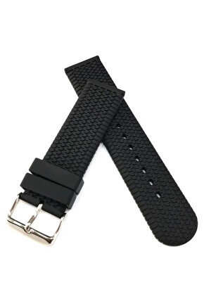 20 mm silikon Baskılı Desenli Saat Kordonu Kayışı siyah