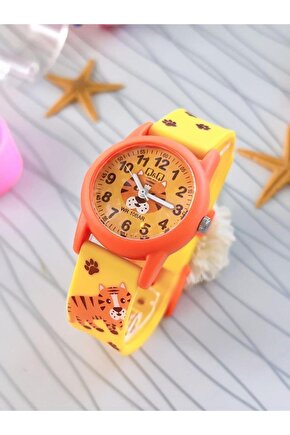 V22A-016VY Q&Q Silikon Kordonlu 10 Atm Su Geçirmez Unisex Çocuk Kol Saati
