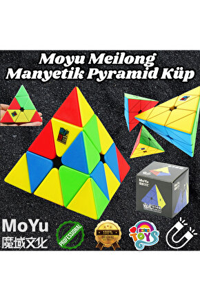 Orijinal MoYu Meilong Piramit Manyetik Küp - Moyu Speed Cube - Moyu Piramit Zeka Küpü - Zeka Küpü -