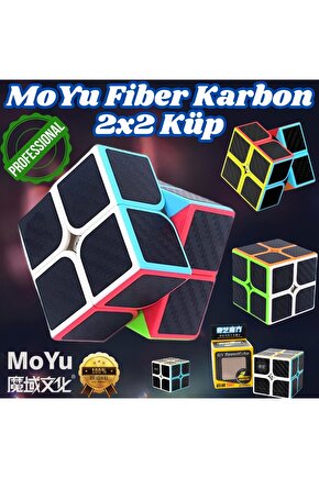 Orijinal MoYu Fiber Karbon 2x2 Küp - Moyu Speed Cube - Moyu Fiber Karbon 2x2 Zeka Küpü - Zeka Küpü -