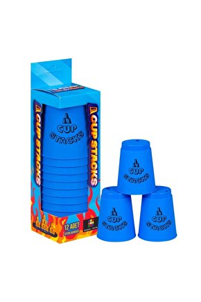 Orijinal Cup Stacks Bardak Oyunu - Speed Cup - Hızlı Bardaklar Oyunu - Hızlı Bardak Oyunu - Mavi