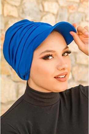 Saks Mavi Tesettür Şapka