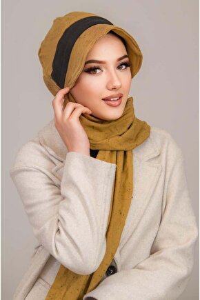 Hardal Desen Tesettür Şapka