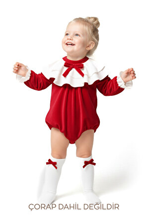 Kız Bebek Romper Kız Çocuk Romper Kadife Doğum Günü Parti Düğün Elbise Fiyonk Uzun Kol Romper