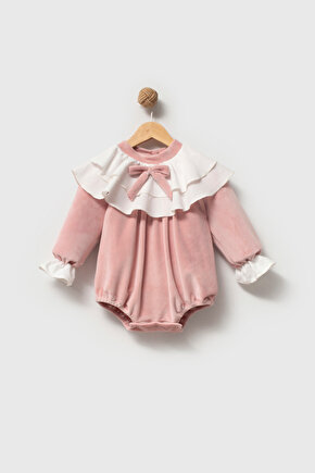 Kız Bebek Romper Kız Çocuk Romper Kadife Doğum Günü Parti Düğün Elbise Fiyonk Uzun Kol Romper