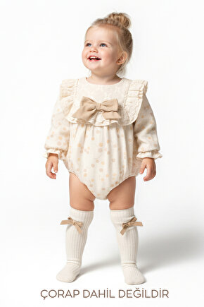 Kız Bebek Romper Kız Çocuk Romper Doğum Günü Parti Düğün Elbise Fiyonk Uzun Kol Romper
