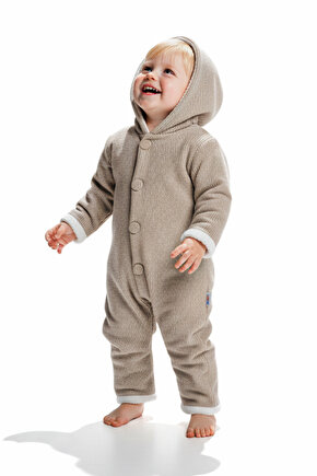 Kız Erkek Unisex Mevsimlik Çift Kat Kadife Ultrasoft Şapkalı Bebek Çocuk Uyku Tulumu Astronot Tulum