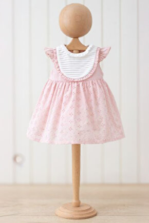 Kız Bebek Elbise Kız Çocuk Elbise Doğum Günü Parti Düğün Keten Kısa Kollu Astarlı Elbise