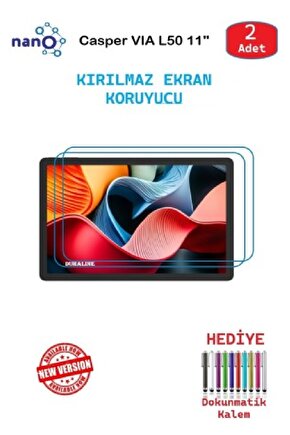 Casper VIA L50 11 İçin Nano Ekran Koruyucu 9h Esnek 2 ADET