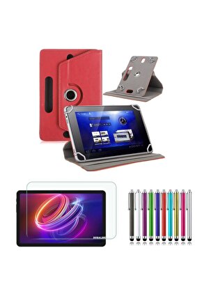 Casper VIA S40 10.4 Uyumlu Standlı Tablet Kılıfı + Kırılmaz Ekran Koruyucu+ Dokunmatik Kalem