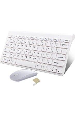 General Mobile E-Tab 20 10.1 Tablet Uyumlu Kablosuz Taşınabilir Q Klavye Ve Mouse Set BEYAZ