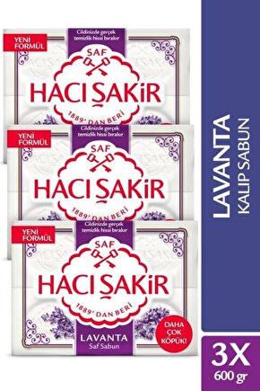 HACI ŞAKİR Lavanta Saf Kalıp Sabun 4x150 gr x 3 Adet