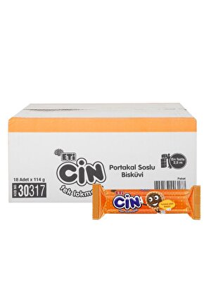 Cin Tek Lokmalık Bisküvi Portakal Jöleli 114 g x 18 Adet