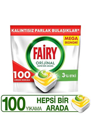 Hepsi Bir Arada Bulaşık Makinesi Kapsülü Limon Kokulu 100 Yıkama