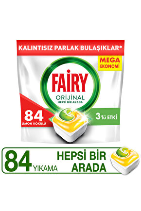 Hepsi Bir Arada Limonlu Bulaşık Makinesi 84lü Tablet Deterjan