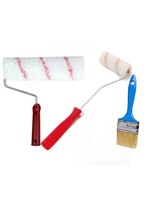 Boyacı Seti Set Superlux İç ve Dış Cephe Rulo Parmak Rulo Kestirme Fırça No:3 Set 3lü