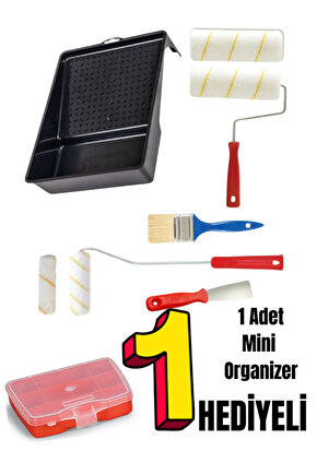 7 parça Boyacı set,20cmx2 Adet,10cm x 2 adet,No:6 Spatulax1 adet,No:2 Kestirme Fırçası,Tava