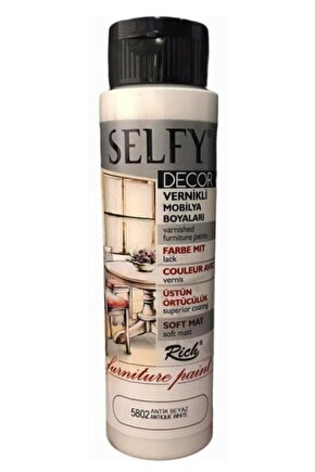 Selfy Decor Kendinden Vernikli Mobilya Boyası 500 Cc 9470 Antik Beyaz