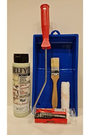 Selfy Decor 500 Cc (750 Gr) Adaçayı Yeşili Kendinden Vernikli Dolap Boyama Seti