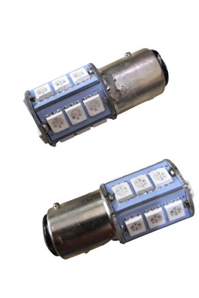 Motosiklet Ve Otomobil Stop Ampul 18led 1016 Çakar Kırmızı Şaşı Tırnak 2li