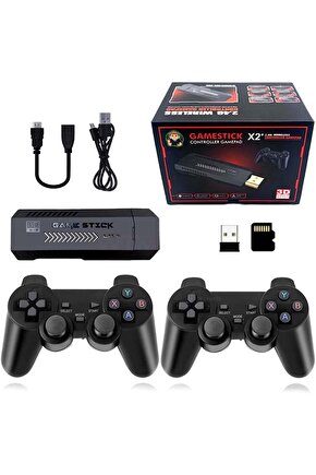 4K RETRO GAME STİCK 2 Kablosuz Kumandalı HDMI Çıkışlı 64GB VİDEO OYUN KONSOLU