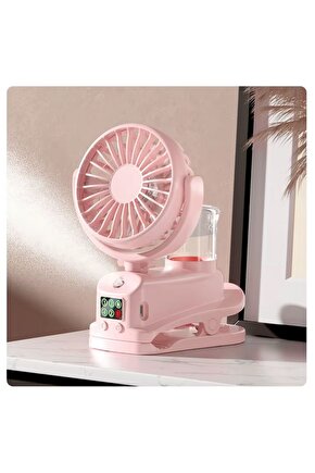 ŞARJLI MANDALLI FAN BEBEK ARABASI MASAÜSTÜ VANTİLATÖR SU SPRAY PÜSKÜRTMELİ SERİNLETİCİ MİNİ KLİMA