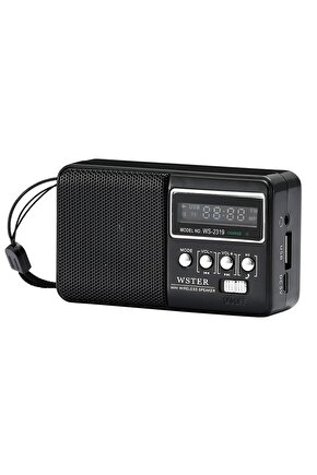 Mini Fm Radyo Şarjlı Bluetooth Speaker Sd Kart Usb Girişli Kablosuz Hoparlör Deprem Radyosu