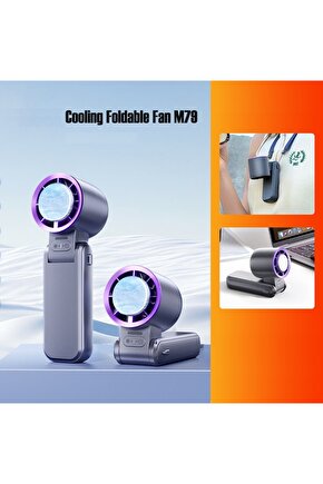 ŞARJLI EL FANI LED GÖSTERGELİ MİNİ KLİMA SERİNLETİCİ VANTİLATÖR BOYUN ASKI İPLİ KATLANABİLİR