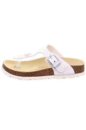 Fussbettpantoff Hakiki Mantar Taban Gümüş Kadın Parmak Arası Terlik