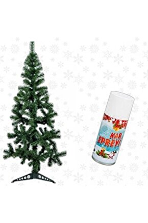 Yılbaşı Ağacı 90 Cm , Kalıcı Kar Spreyi