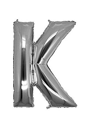 K Harf Silver Folyo Balon Harfli Balon 100 Cm Dev Boy