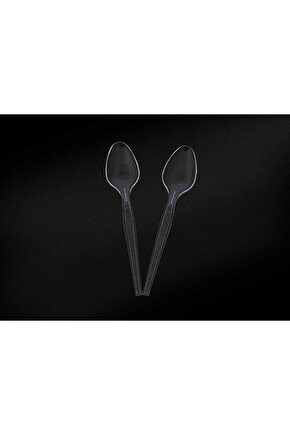 Plastik Kaşık Lüks Şeffaf 100 Adet - Kristalize Sert