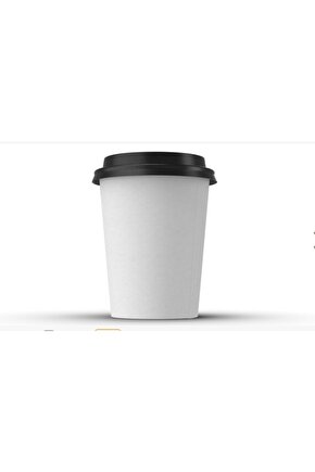 8 Oz Karton Bardak + Kapak Set 10 Adet