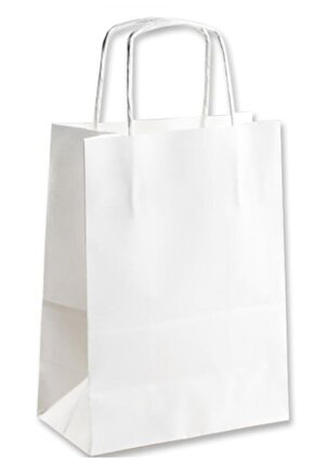 Beyaz 31x12x41 ( 100 Adet ) ( Kağıt Poşet Çanta )