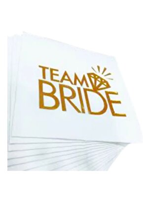 Team Bride Peçete Gold Altın Yaldızlı 16lı Bekarlığa Veda Partisi Süsleri Bride To Be Malzemeleri
