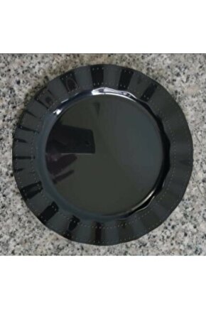 Mx Siyah Renkli Mika Tabak 26 cm 6lı Desing New 890799