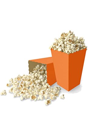 Pop Corn Turuncu Patlamış Mısır Kutusu 8 Li Safari Doğum Günü Süsü Parti Malzemeleri