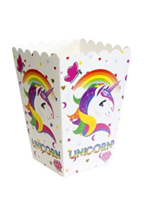 Popkorn Mısır Kutusu Unicorn Baskılı 8 Li
