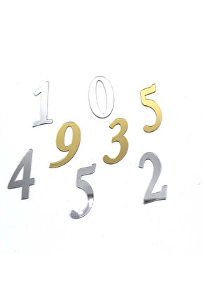 GÜMÜŞ PASTA VE CUPCAKE RAKAM PLEKSİ - 2