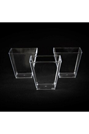 Şeffaf Kristal Mika Ekstra Sert Plastik Prizma Kübik Kase 200 Cc 8** Adet