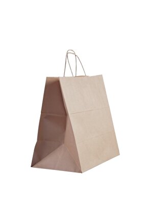 Büküm Beyaz Saplı Kraft Kağıt Çanta 33x20x33(25Lİ)