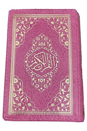 Ayfa Mühürlü Çanta Boy Fermuarlı Kılıflı Kuranı Kerim Pembe ( Ebat : 12 X 16 Cm )