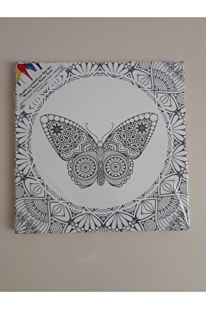 Mandala Boyama Tuval Seti Hediyeli 35x35cm